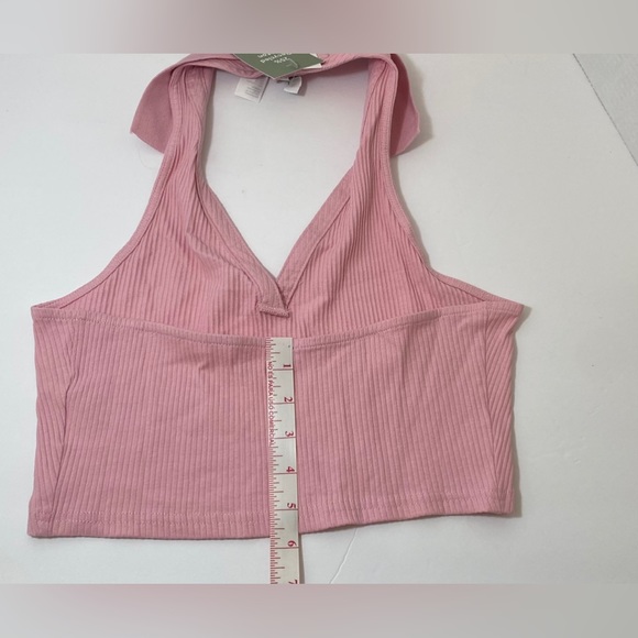 H&M NWT Women’s Fitted Crop Top In Soft Pink Size Medium - Picture 5 of 9